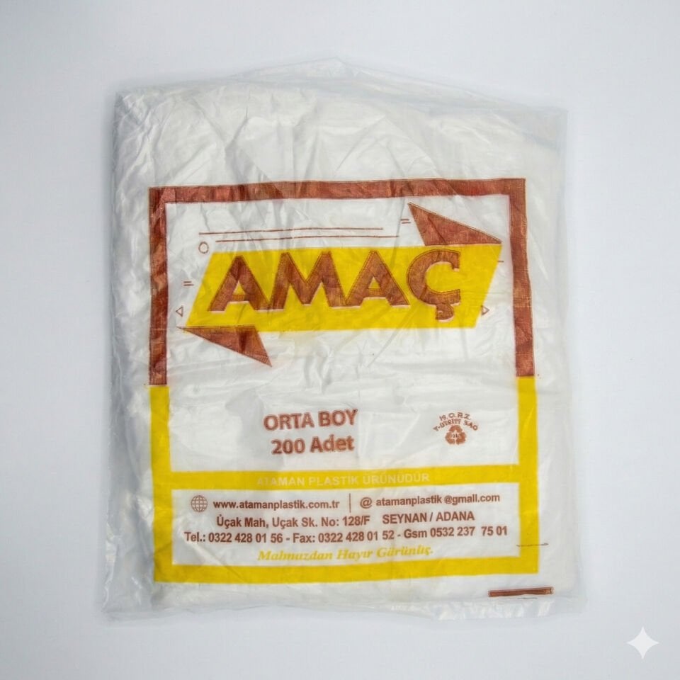 Amaç Orta Boy (28×50) 200 Adet  Atlet Poşet