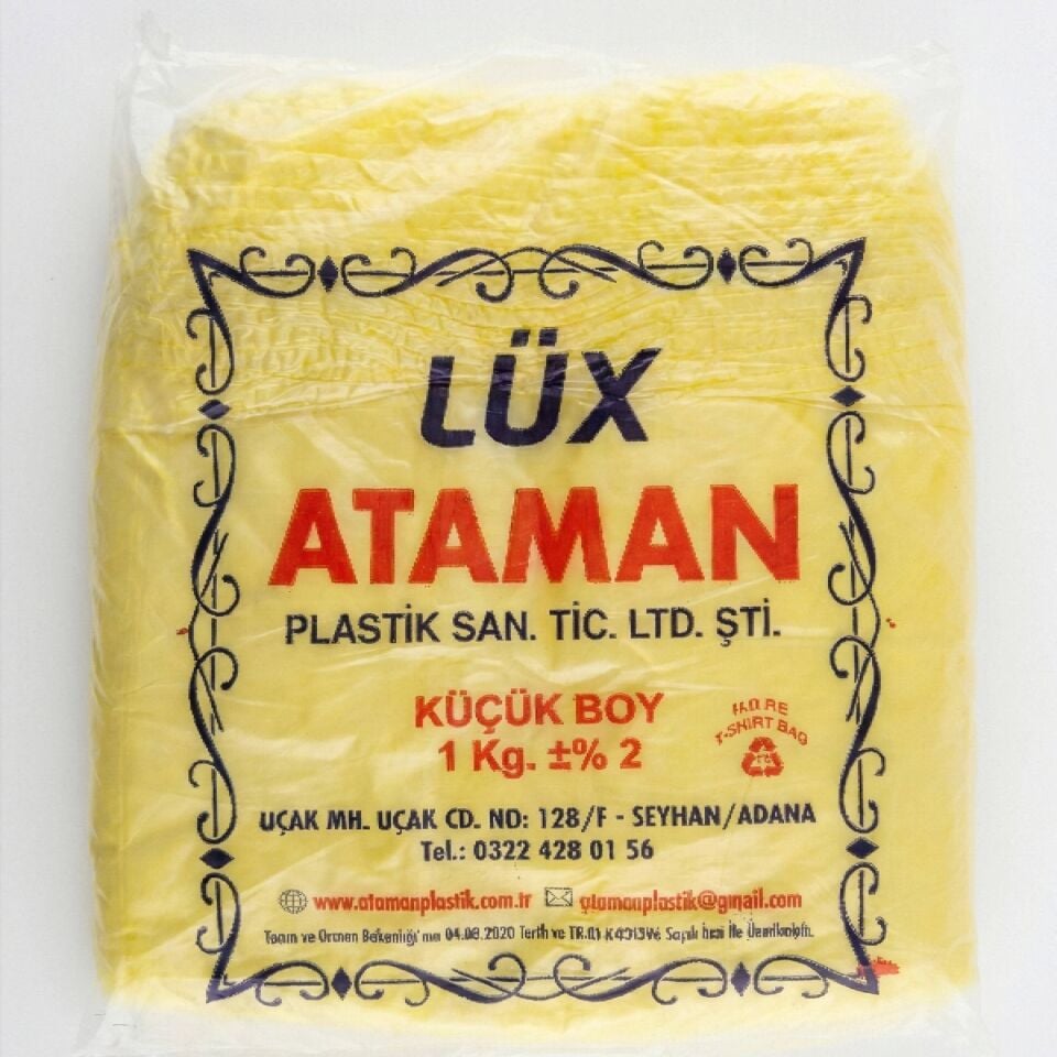 Lüx Ataman Küçük Boy (25×45) 1 Kg Sarı Atlet Poşet